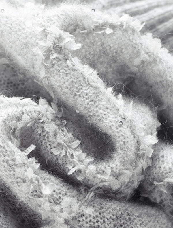 Mohair Sequins Diamond Knit Sweater