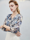 Floral Ruffled 3/4 Sleeve Blouse
