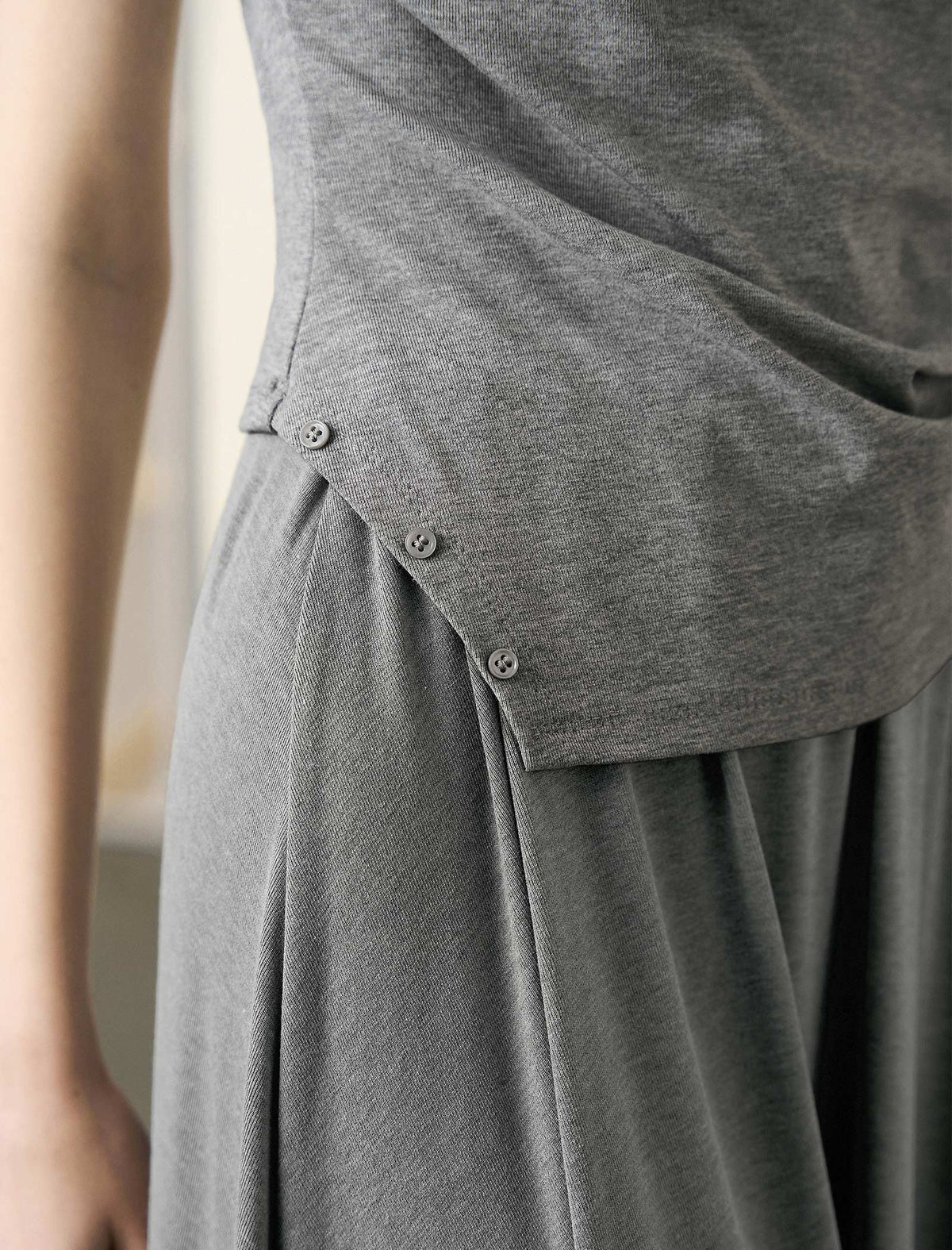 Off-the-Shoulder Draped Knit Top