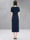 Knot-Waist Textured Maxi Dress