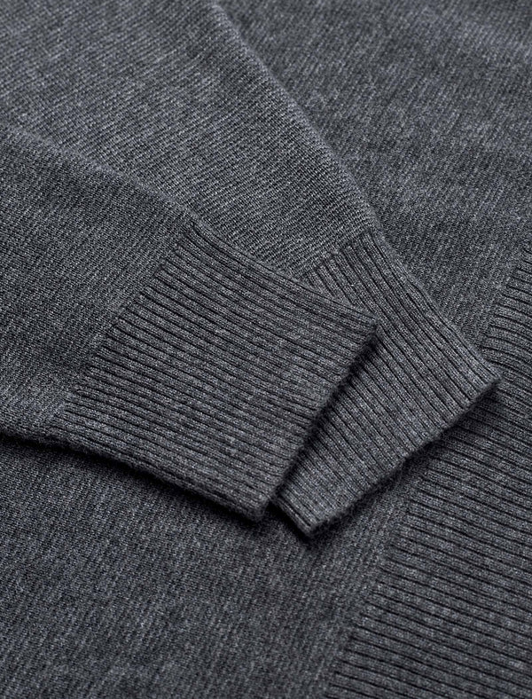 Slim Fit Zipper Layered Knit Sweater