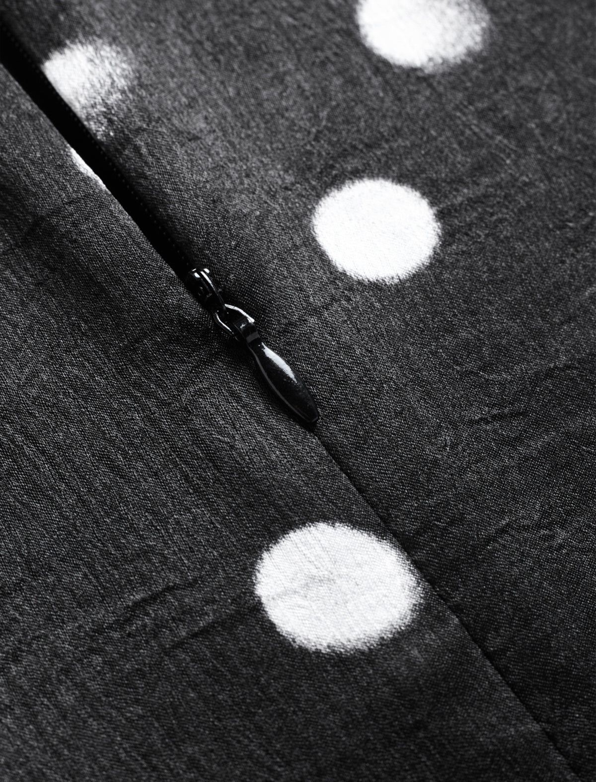 Black Polka Dot Long Sleeve Midi Dress