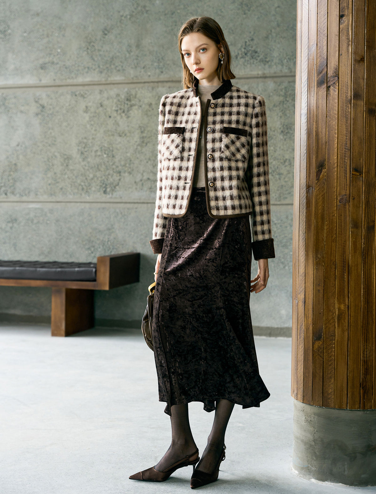 Velvet Mermaid Midi Skirt