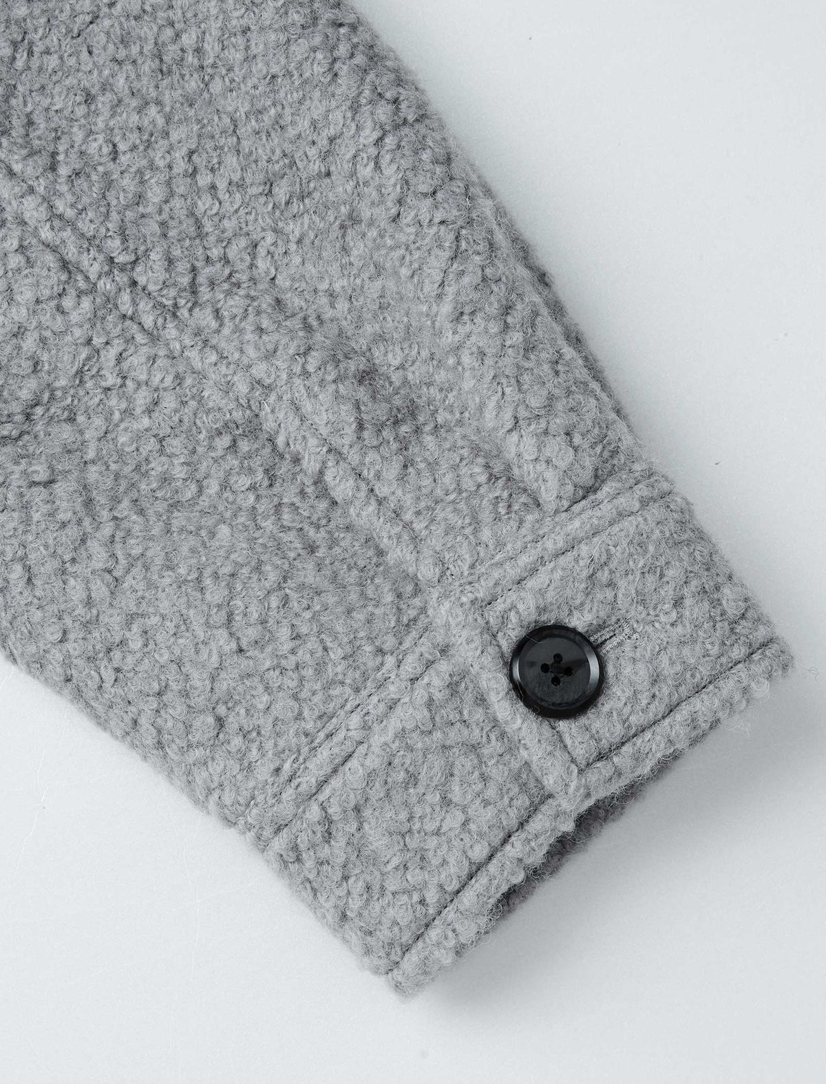 Teddy Fleece Wool-Blend High-Neck Zip Jacket
