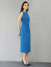 Elegant Ruched Sculptural Midi Gown