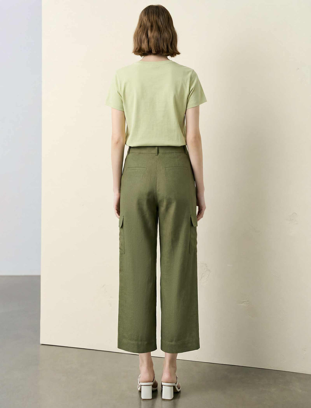Cotton Straight‑Leg Ankle Cargo Pants