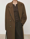 Wool-Cashmere Double-Breasted Long Coat