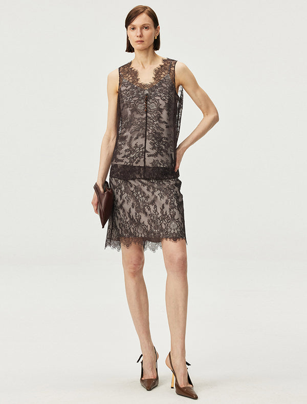 Sheer Lace Sleeveless Top
