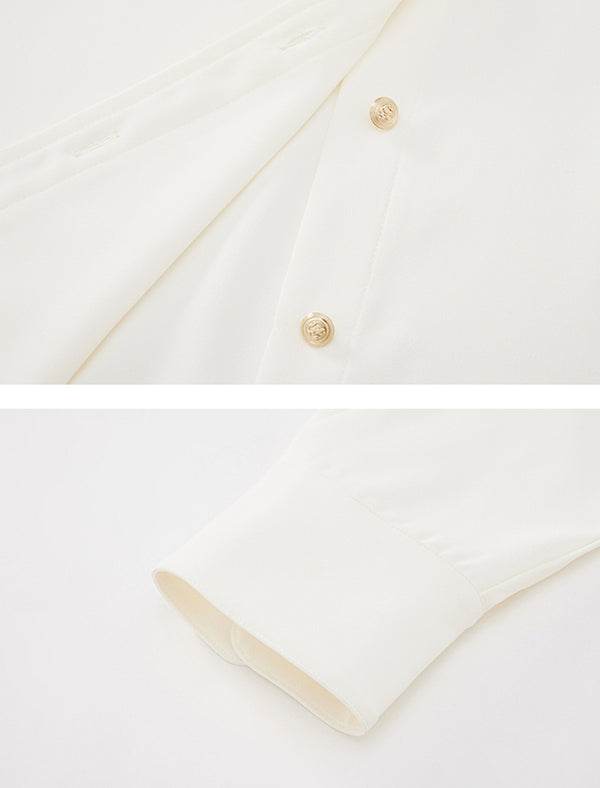 Satin Pocket Detail Button-Down Shirt
