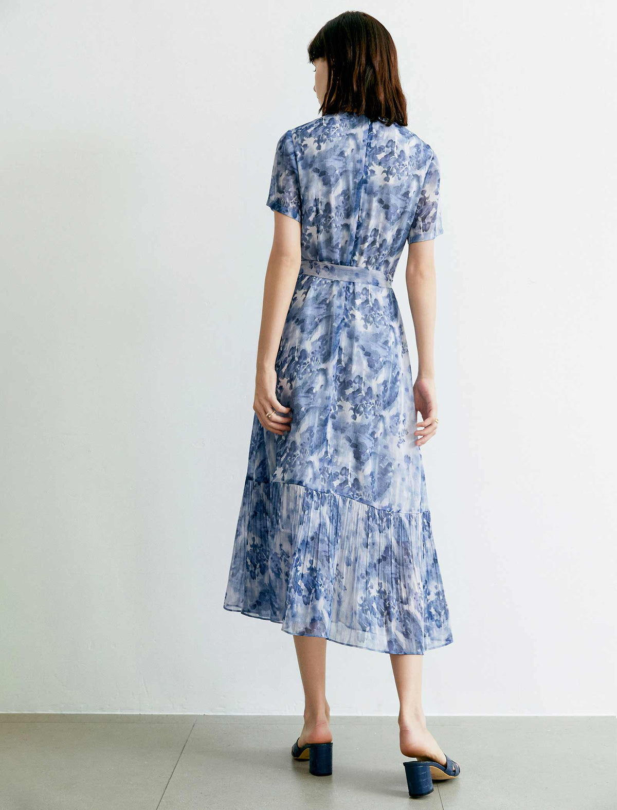 V-Neck Printed Mermaid Dress