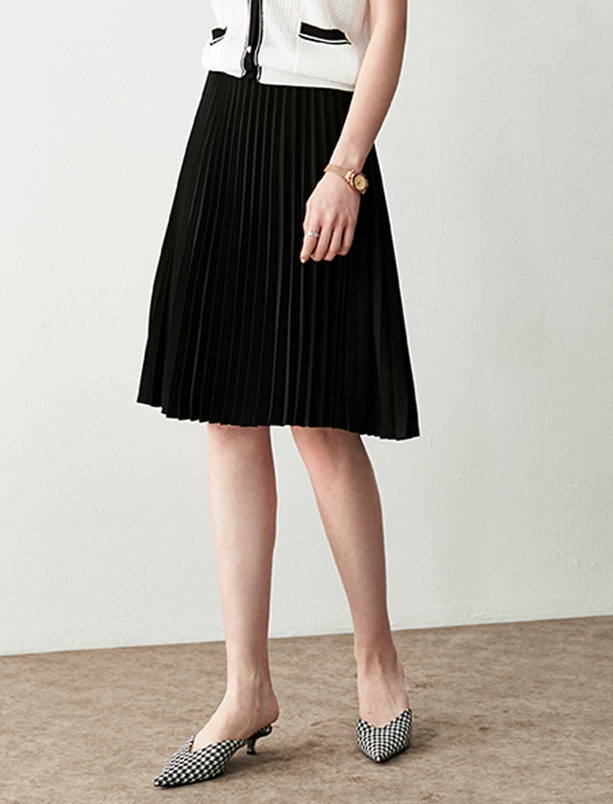 Elegant Pleated A-Line Skirt