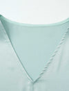 Mint Green V-Neck Cap Sleeve Blouse