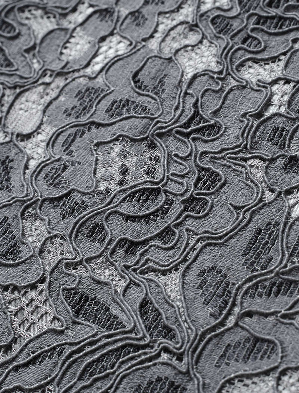 Lace Beaded Neckline Midi Dress