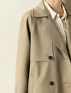 Double-Breasted Short Trench Coat
