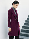 Wool Blend Solid Double-Breasted Relaxed Coat