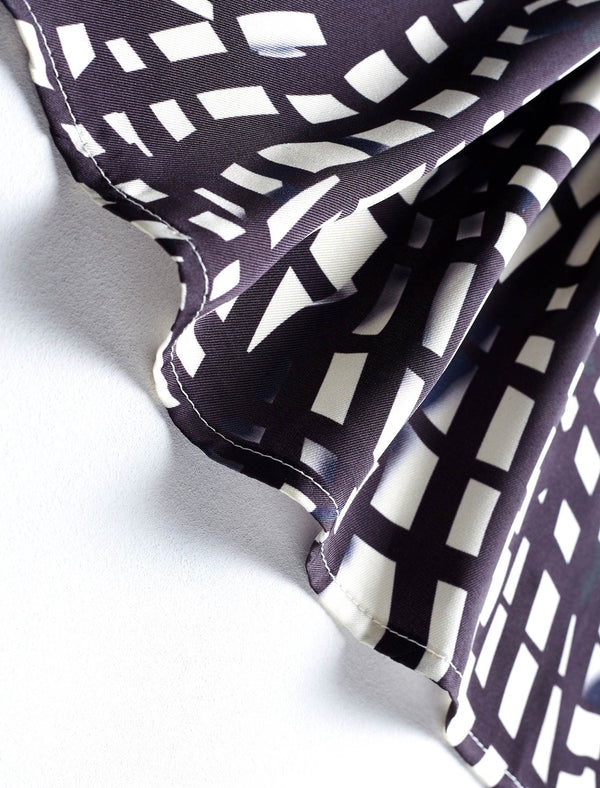 Geometric Print Pleated Midi Skirt