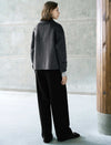 Asymmetric Button Wool-Blend Jacket