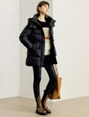 Drawstring Waist Hooded Down Jacket