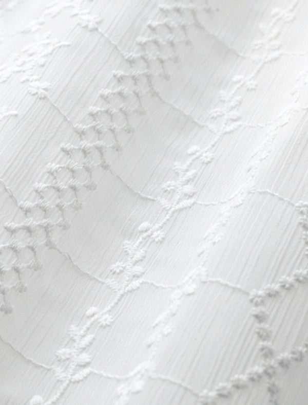 Lace Round Neck Button Front Blouse