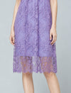 Lace Crew Neck Relaxed 3/4 Sleeve A-Line Dress
