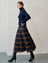 Wool Blend Plaid Skirt