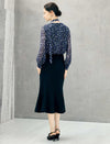 Floral Ruffle V Neck Tie Chiffon Blouse