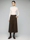 Double-Pleat Cuffed Cropped Wide-Leg Pants