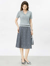Cable Knit Short-Sleeve Polo Top