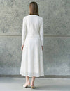 Beaded‑Trim Lace Long‑Sleeve Top