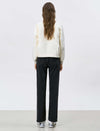 Cream Quilted Bomber Jacket