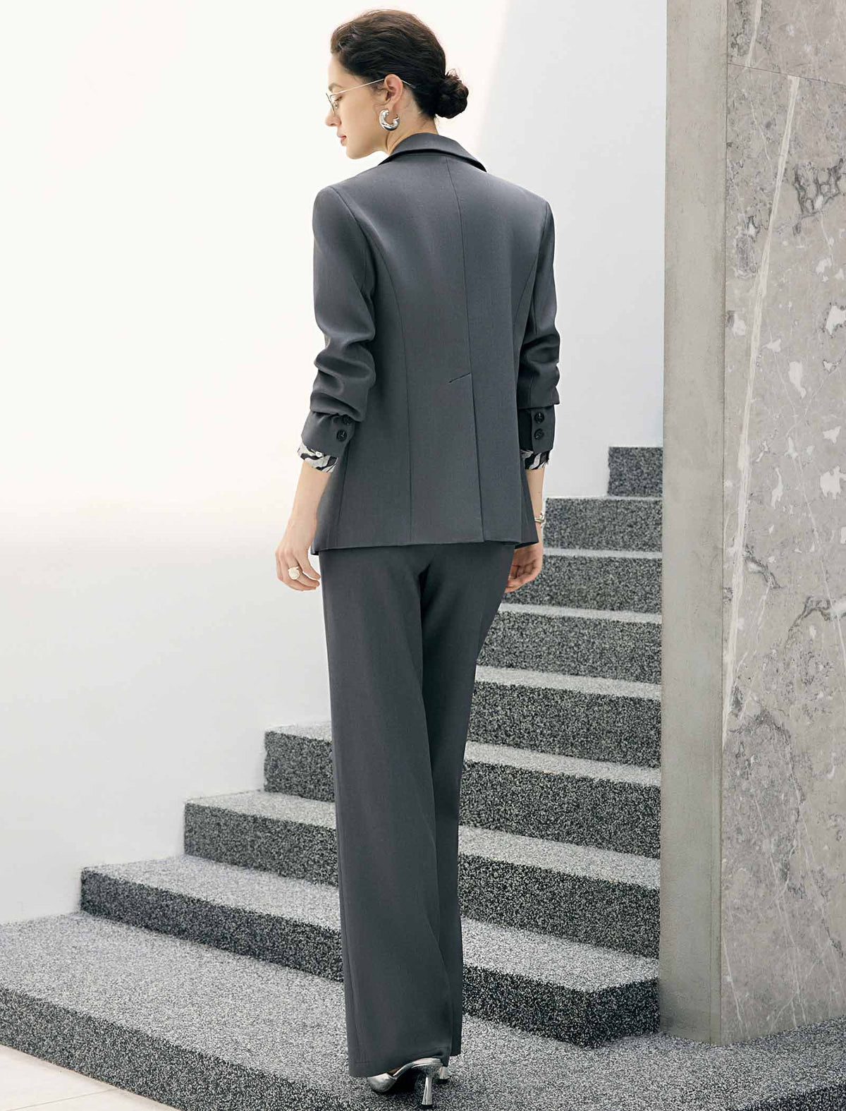 High Waist Wide Leg Full Length Trousers