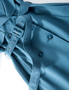 Blue Double-Breasted Trench Coat