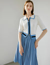 Solid Color Pleated A-Line Skirt