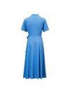French Lapel Wrap Waist Midi Dress