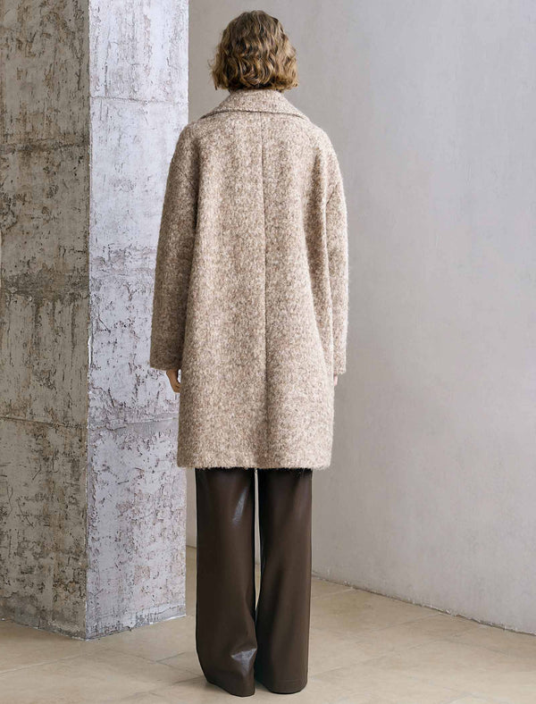 Tweed Wool-Blend Double-Breasted Coat