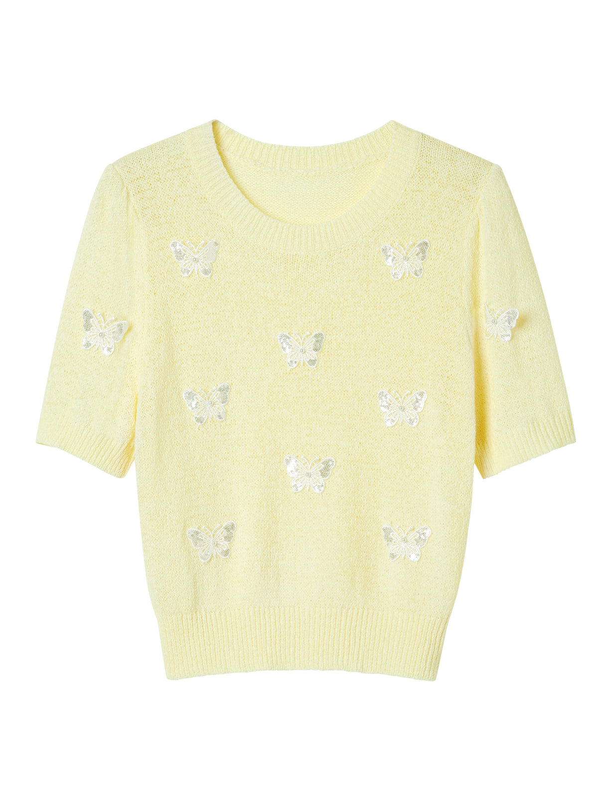 3D Butterfly Embroidered Knit Top