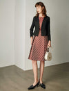 Sleeveless Geometric Jacquard Dress
