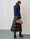 Wool Blend Plaid Skirt