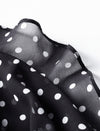 Polka Dots Bow Tie Ruffle Sleeve Blouse