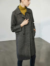 Wool Blend Collared Double-Breasted Pocket Coat