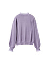 Ruffled Mock Neck Puff Sleeve Sweater