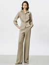 Tencel-Wool Blend Peplum Shirt