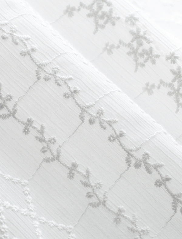 Lace Round Neck Button Front Blouse