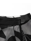 Reversible Geometric Print Mesh Detail Midi Skirt