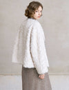 Single-Button Faux Fur Cropped Jacket