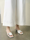 Lace Trim High Waist Cropped Wide Leg Pants