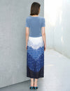 Ocean Breeze High-Waist Midi Skirt