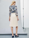 Floral Ruffled 3/4 Sleeve Blouse