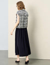 Graphic Print Tencel Linen Blend Zip Up Top