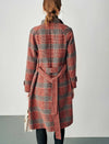Wool Blend Knit Stand-Collar Raglan-Sleeve Coat
